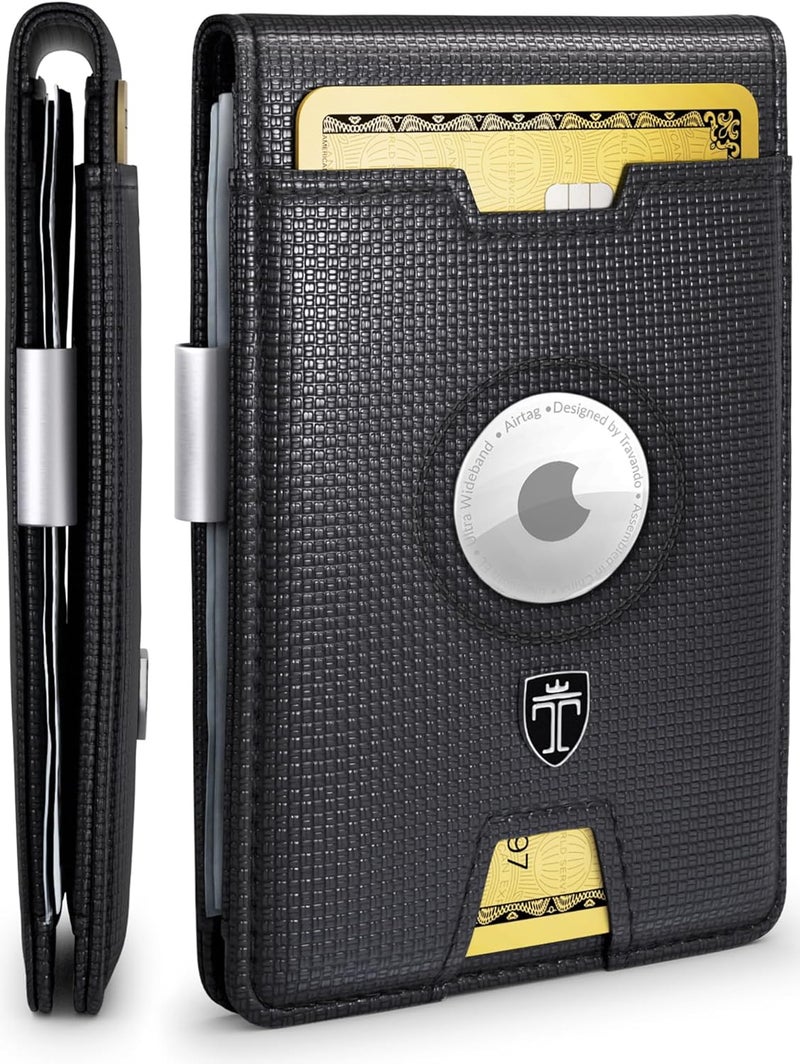 TRAVANDO AirTag* Wallet Mens Wallet with Money Clip Air Tag Wallet Card Holder RFID Blocking Bifold Gifts for Men - Image 1